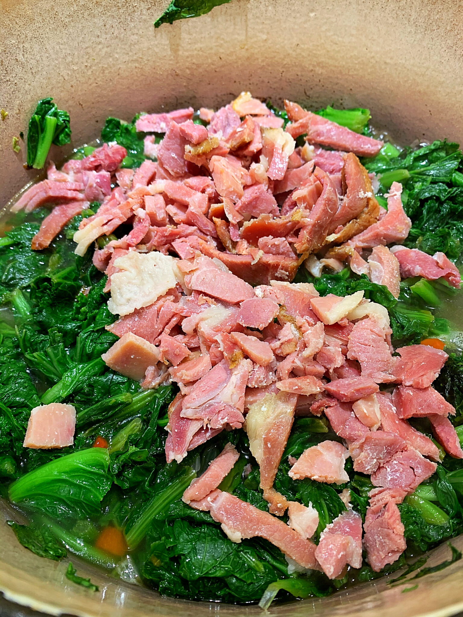 Simple Mustard Greens & Ham DA' STYLISH FOODIE