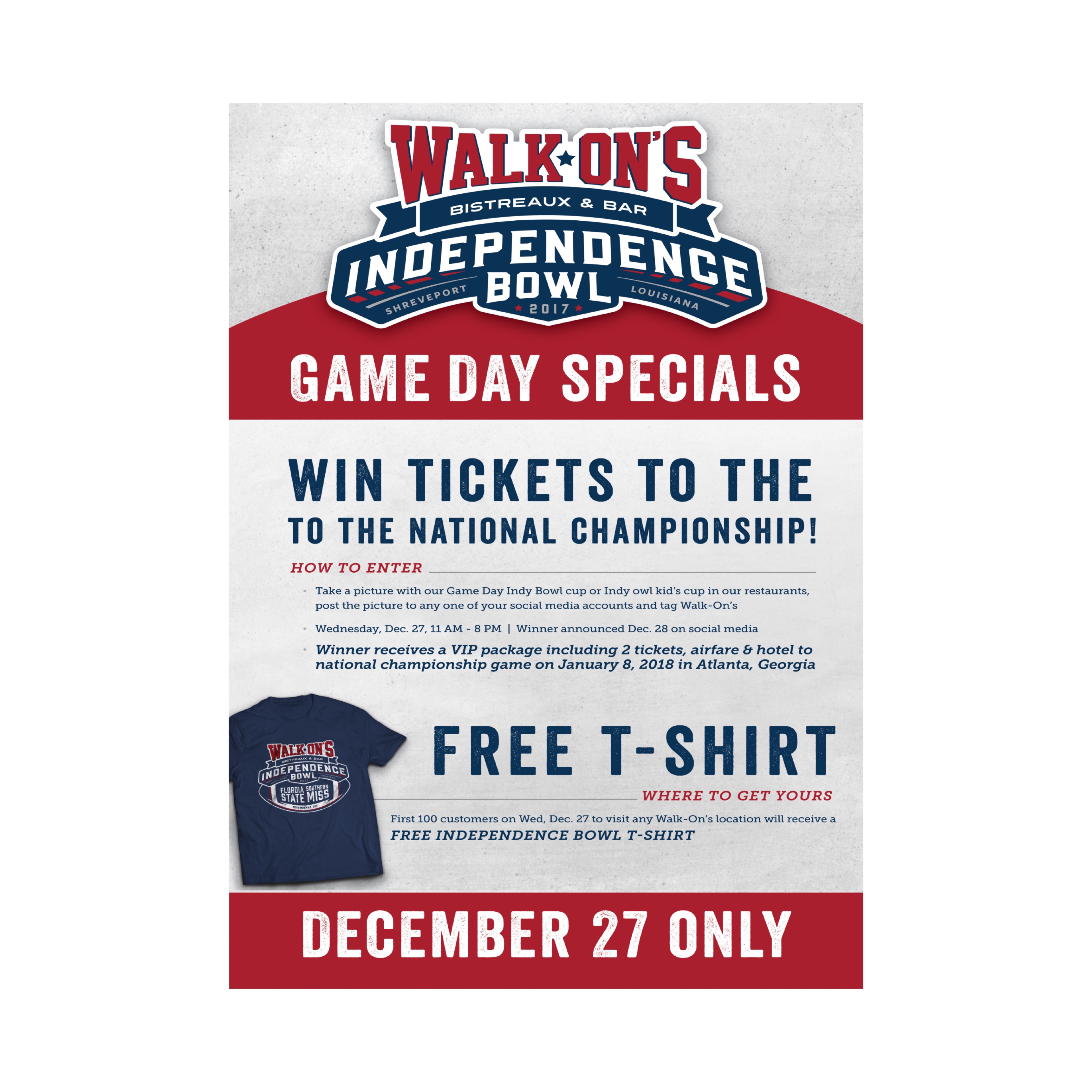 Walk-On’s VIP Giveaway to the National Championship