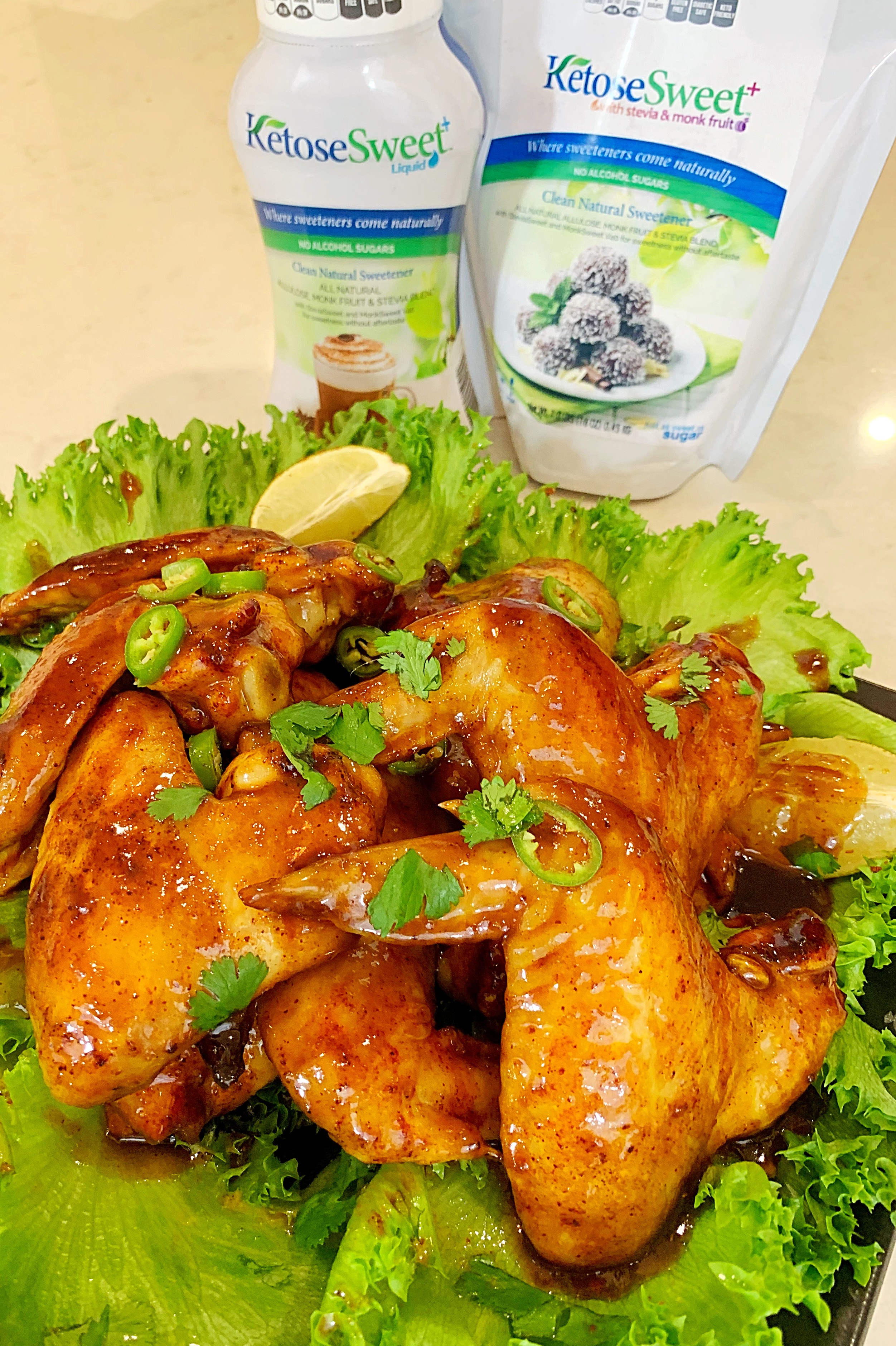 Sticky Chicken Wings with Steviva