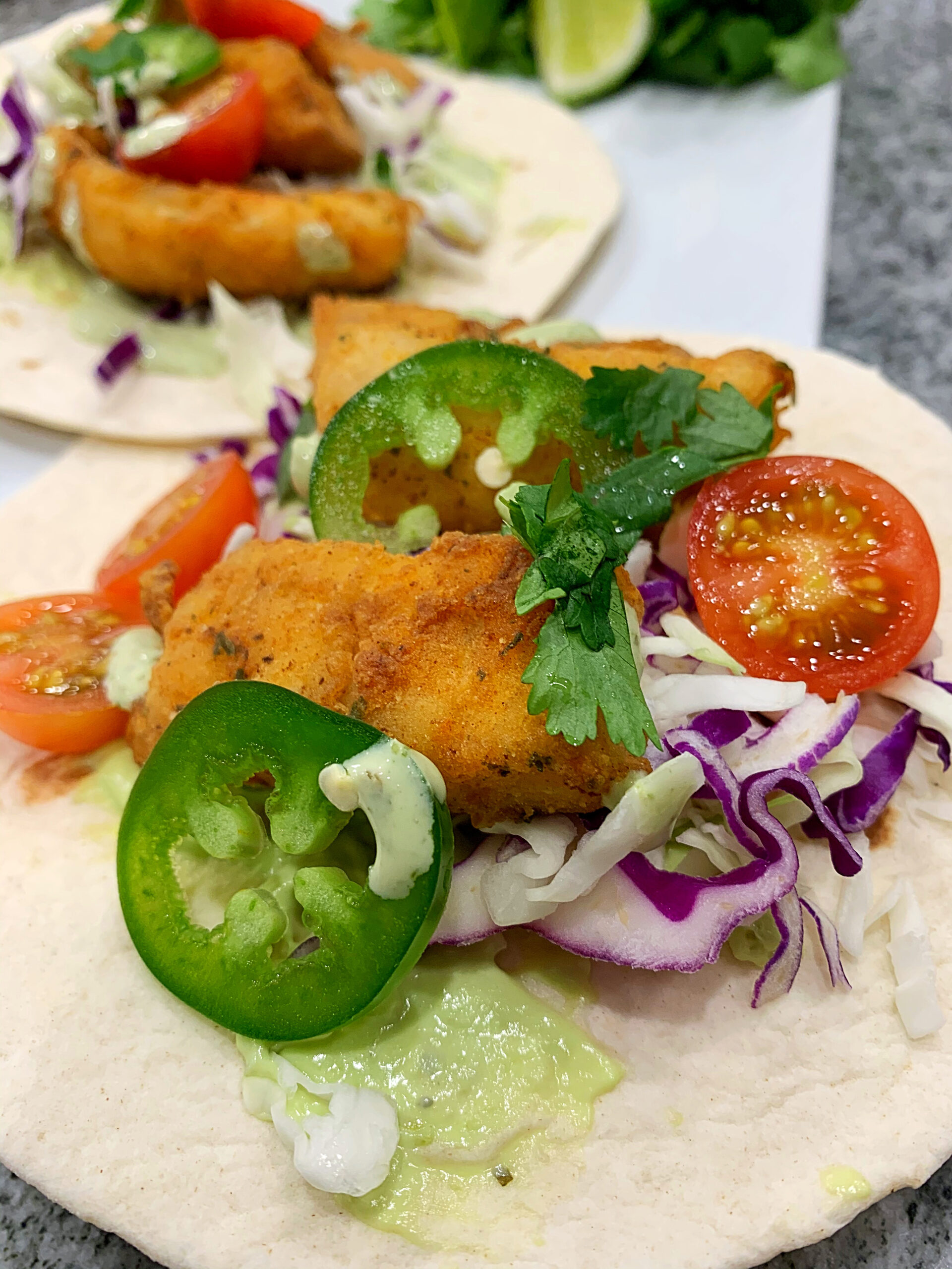 Red Fish Tacos with Avocado Salsa